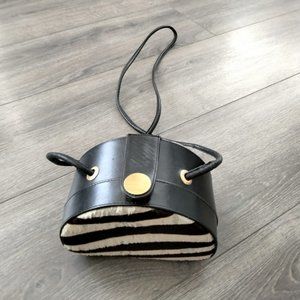 MARTINEZ VALERO Vintage Zebra Pattern Fur Bag